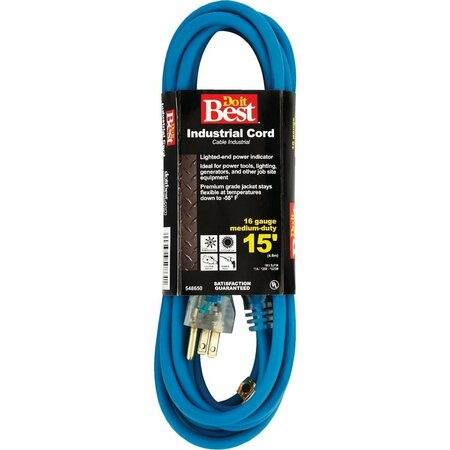 ALL-SOURCE 15 Ft. 16/3 Industrial Outdoor Extension Cord RL-JTW163-15X-BL